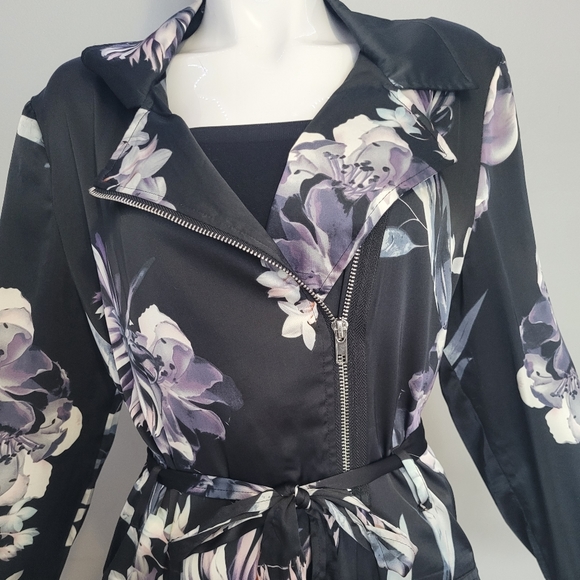 Missguided Floral Print Duster Coat, GUC, Size 8 - Picture 4 of 13